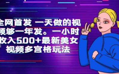 全网首发 一天做的视频够一年发。一小时收入500 最新美女视频多宫格玩法