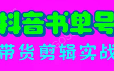 抖音书单号带货剪辑实战：手把手带你 起号 涨粉 剪辑 卖货 变现（46节）