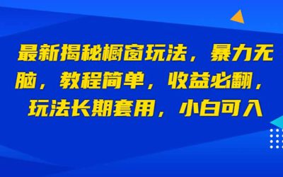 最新揭秘橱窗玩法，暴力无脑，收益必翻，玩法长期套用，小白可入