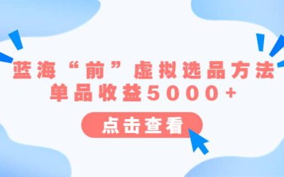 某公众号付费文章《蓝海“前”虚拟选品方法：单品收益5000 》