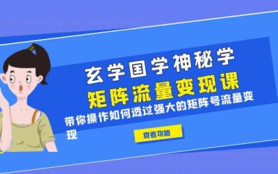 玄学国学神秘学矩阵·流量变现课，带你操作如何透过强大的矩阵号流量变现