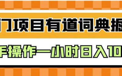 外面卖980的有道词典掘金，只需要复制粘贴即可，新手操作一小时日入100＋【揭秘】