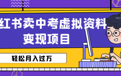 小红书卖中考虚拟资料变现分享课：轻松月入过万（视频 配套资料）