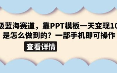 超级蓝海赛道，靠PPT模板一天变现1000是怎么做到的（教程 99999份PPT模板）