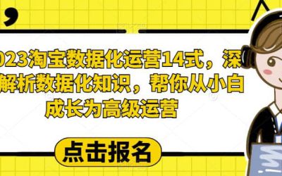 2023淘宝数据化-运营 14式，深度解析数据化知识，帮你从小白成长为高级运营