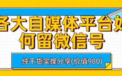 各大自媒体平台如何留微信号，详细实操教学