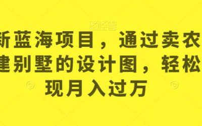 最新蓝海项目，通过卖农村自建别墅的设计图，轻松实现月入过万【揭秘】