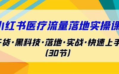 小红书·医疗流量落地实操课，干货·黑科技·落地·实战·快速上手（30节）