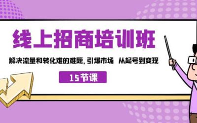 线上·招商培训班，解决流量和转化难的难题 引爆市场 从起号到变现（15节）