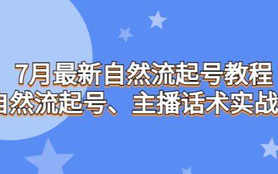 7月最新自然流起号教程，自然流起号、主播话术实战课