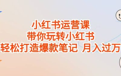 小红书运营课，带你玩转小红书，轻松打造爆款笔记 月入过万