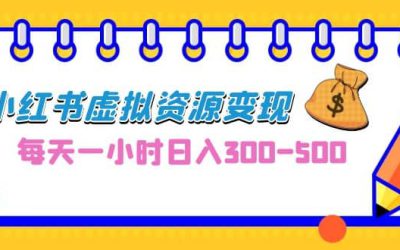 0成本副业项目，每天一小时日入300-500，小红书虚拟资源变现（教程 素材）