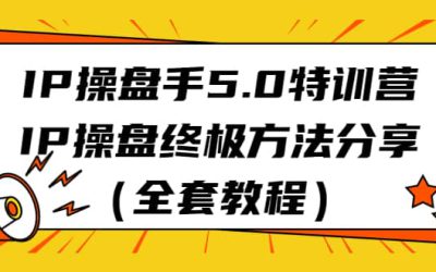 IP操盘手5.0特训营，IP操盘终极方法分享（全套教程）