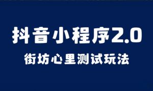 抖音小程序2.0（街坊心里测试玩法）整套视频手把手实操课程，含素材