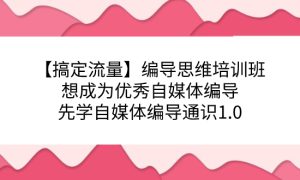 【搞定流量】编导思维培训班，想成为优秀自媒体编导先学自媒体编导通识1.0