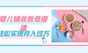 紧跟时代发展，婴儿辅食账号搭建，轻松实现月入过万（教程 素材）