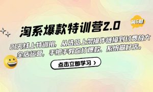 淘系爆款特训营2.0【第六期】从选品上架到付费放大 全店运营 打爆款 做好店