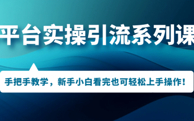 多平台实操引流系列课程，手把手教学，新手小白看完也可轻松上手引流操作