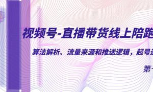 视频号-直播带货线上陪跑营第7期：算法解析、流量来源和推送逻辑，起号逻辑