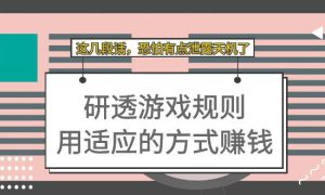 某付费文章：研透游戏规则 用适应的方式赚钱，这几段话 恐怕有点泄露天机了