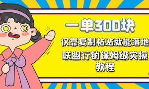 一单轻松300元，仅靠复制粘贴，每天操作一个小时，联盟行销保姆级出单教程