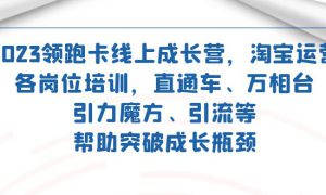 2023领跑·卡 线上成长营 淘宝运营各岗位培训 直通车 万相台 引力魔方 引流