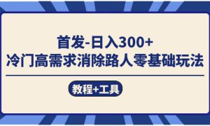 首发日入300   冷门高需求消除路人零基础玩法（教程 工具）