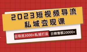 2023短视频导流·私域变现课，日导流3000 私域打法  日销售额2w