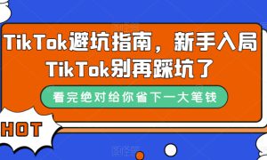 TikTok·避坑指南，新手入局Tk别再踩坑了（10节课）