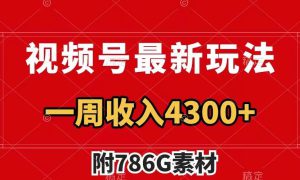 视频号最新玩法 广告收益翻倍 几分钟一个作品 一周变现4300 （附786G素材）