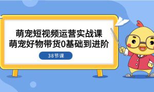 萌宠·短视频运营实战课：萌宠好物带货0基础到进阶（38节课）