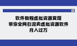 软件教程虚拟资源变现：带你全网引流卖虚拟资源软件，月入过万（11节课）