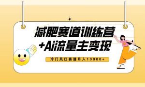 全新减肥赛道AI流量主 训练营变现玩法教程，小白轻松上手，月入10000