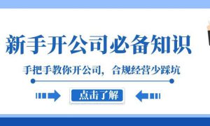 新手-开公司必备知识，手把手教你开公司，合规经营少踩坑（133节课）