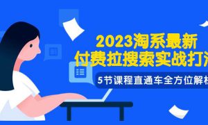 2023淘系·最新付费拉搜索实战打法，5节课程直通车全方位解析