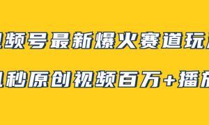 视频号最新爆火赛道玩法，几秒视频可达百万播放，小白即可操作（附素材）