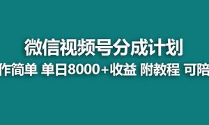 【蓝海项目】视频号分成计划，单天收益8000 ，附玩法教程！