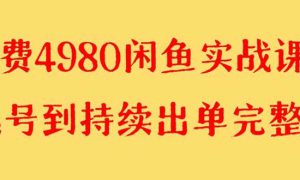 外面收费4980闲鱼无货源实战教程 单号4000