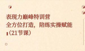 表现力巅峰特训营，全方位打造，陪练实操赋能（21节课）