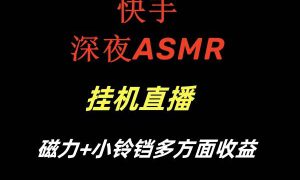 快手深夜ASMR挂机直播磁力 小铃铛多方面收益