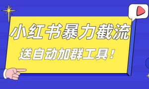 小红书截流引流大法，简单无脑粗暴，日引20-30个高质量创业粉（送自动加群软件）