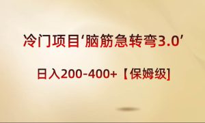 冷门项目‘脑筋急转弯3.0’轻松日入200-400 【保姆级教程】