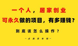 一个人，居家创业：B站每天10分钟，单账号日引创业粉100 ，月稳定变现5W…