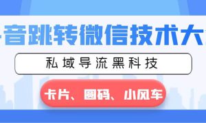 抖音跳转微信技术大全，私域导流黑科技—卡片圆码小风车