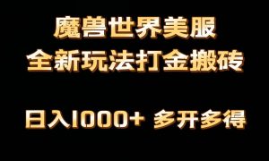 全网首发魔兽世界美服全自动打金搬砖，日入1000 ，简单好操作，保姆级教学