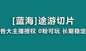 抖音途游切片，龙年第一个蓝海项目，提供授权和素材，长期稳定，月入过万