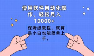 使用软件自动化操作，轻松月入10000 ，保姆级教程，就算是小白也能简单上手