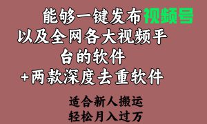 能够一键发布视频号以及全网各大视频平台的软件 两款深度去重软件 适合…