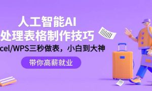 人工智能-AI处理表格制作技巧：Excel/WPS三秒做表，大神到小白