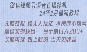 微信直播无脑挂机落地实操项目，单日躺赚收益200